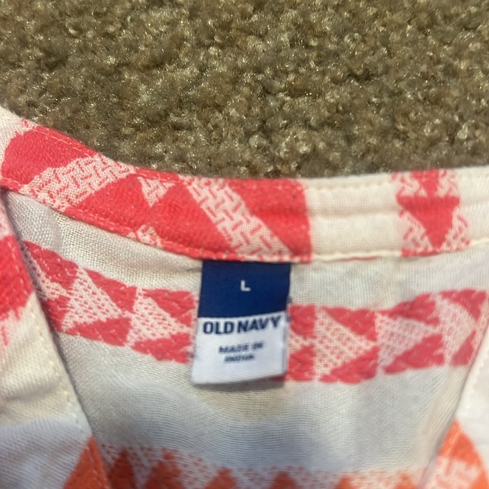 Old Navy Colorful‎ Geometric Babydoll Women's Top Large - Picture 2 of 5